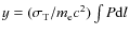$y = (\sigma_{\rm T}/m_{\rm e} c^2)\int P {\rm d}l$