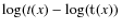 $\log(t(x) - \log(\mathbbm{t}(x))$
