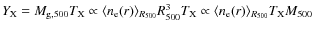 $Y_{\rm X}=M_{\rm g,500}T_{\rm X}\propto\langle n_{\rm e}(r)\rangle_{R_{500}}R_{500}^3T_{\rm X}\propto\langle n_{\rm e}(r)\rangle_{R_{500}}T_{\rm X}M_{\rm 500}$