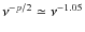 $\nu^{-p/2} \simeq \nu^{-1.05}$
