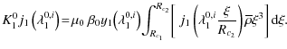 $\displaystyle %
K_1^0 j_1\left(\lambda_1^{0,i}\right) \!=\! \mu_0~\beta_0y_1\!\...
...bda_{1}^{0,i}\frac{\xi}{R_{c_2}}\right)\overline\rho\xi^3\right]{\rm d}\xi.\;\;$