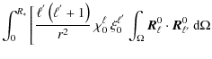 $\displaystyle \int_0^{R_*} \Bigg[
\frac{\ell^{'} \left(\ell^{'} +1\right) }{r^2...
...ell^{'}}
\int_\Omega {\vec{R}}_{\ell}^0\cdot{\vec{R}}_{\ell'}^0 \:{\rm d}\Omega$