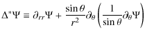 $\displaystyle %
\Delta^* \Psi \equiv \partial_{rr}{\Psi} + \frac{\sin \theta}{r^2}\partial_{\theta}\left(\frac{1}{\sin \theta}\partial_{\theta}{\Psi}\right)$