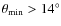 $\theta_{{\rm min}} > 14^\circ$