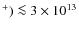 $^+) \la 3 \times 10^{13}$