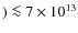 $) \la 7 \times 10^{13}$