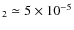 $_2
\simeq 5\times10^{-5}$