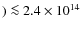 $)\la 2.4\times 10^{14}$