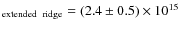 $_{\rm extended\;\;ridge} =(2.4\pm0.5)\times 10^{15}$