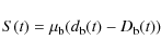 \begin{displaymath}S(t) = \mu_{\rm b}(d_{\rm b}(t)-D_{\rm b}(t))
\end{displaymath}