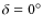 $\delta = 0^{\circ}$