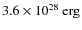 $3.6\times 10^{28}~{\rm erg}$