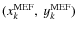 $(x^{\rm MEF}_{k},~y^{\rm
MEF}_{k})$