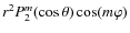 $r^2 P^m_2(\cos \theta) \cos(m\varphi)$