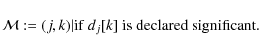 \begin{displaymath}%
\mathcal{M} := (j,k) \vert {\rm if }~d_j[k]~{\rm is~declared~significant}.
\end{displaymath}