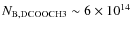 $N_{\rm B, DCOOCH3} \sim 6 \times 10^{14}$