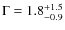$\Gamma=1.8^{+1.5}_{-0.9}$