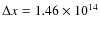 $\Delta x=1.46\times 10^{14}$