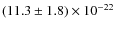 $(11.3 \pm 1.8) \times 10^{-22}$