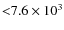${<} 7.6\times 10^{3}$