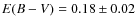 $E(B-V) = 0.18\pm 0.02$