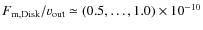 $F_{\rm m, Disk}/\varv_{\rm out}\simeq (0.5,\ldots, 1.0)\times 10^{-10}$