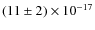 $(11 \pm 2) \times 10^{-17}$