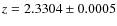 $z=2.3304\pm0.0005$