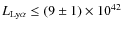 $L_{\rm Ly\alpha} \leq (9 \pm 1) \times 10^{42}$