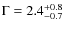 $\Gamma=2.4_{\rm -0.7}^{+0.8}$