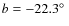 $b=-22.3\hbox{$^\circ$ }$