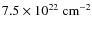 $\rm
7.5 \times 10^{22}~cm^{-2}$