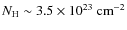 $N_{\rm H}\sim 3.5 \times 10^{23}~{\rm cm}^{-2}$