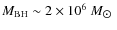 $M_{\rm BH}\sim 2 \times 10^6~M_{\hbox{$\odot$ }}$