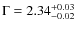 $\Gamma =2.34^{+0.03}_{-0.02}$