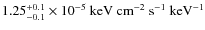 $\rm 1.25^{+0.1}_{-0.1} \times 10^{-5}~keV~cm^{-2}~s^{-1}~keV^{-1}$