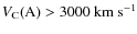 $V_{\rm C}{\rm (A)} > 3000~{\rm km~s}^{-1}$