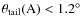 $\rm\theta_{tail}(A)<1.2^\circ$
