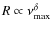 $R\propto \nu_{{\rm max}}^\delta$