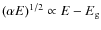 $( \alpha E)^{1/2}\propto E-E_{\rm g} $