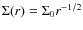 $\Sigma(r) = \Sigma_0 r^{-1/2}$