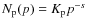 $N_{\rm p}(p) = K_{\rm p} p^{-s}$