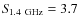 $S\!_{\rm 1.4~GHz} = 3.7$