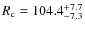 $R_{\rm
c}=104.4^{+7.7}_{-7.3}$
