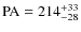 ${\rm PA}=214_{-28}^{+33}$
