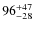 $\rm 96^{+47}_{-28}$