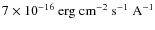 $7\times10^{-16}~\rm erg~cm^{-2}~s^{-1}~A^{-1}$
