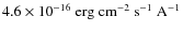 $4.6\times10^{-16}~\rm erg~cm^{-2}~s^{-1}~A^{-1}$