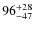 $\rm 96^{+28}_{-47}$