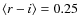 $\langle r-i\rangle=0.25$
